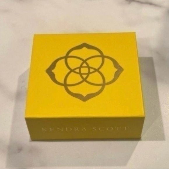 NWT Kendra Scott Elle Silver Intarsia Drop Earrings In Blue Intarsia - Picture 3 of 5